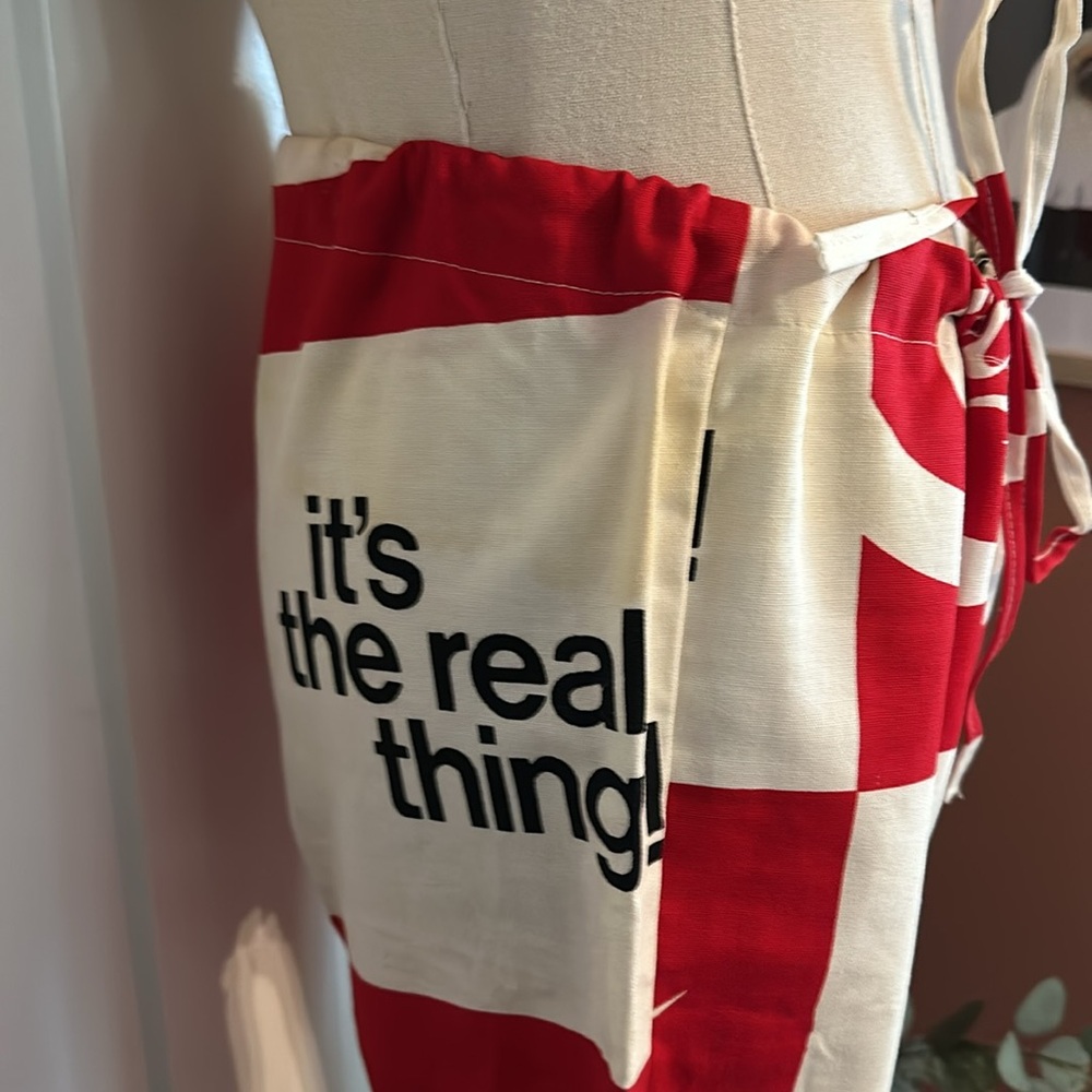 Vintage 1970’s women’s 100% cotton S Coca-Cola flare drawstring red white pants - Picture 7 of 16
